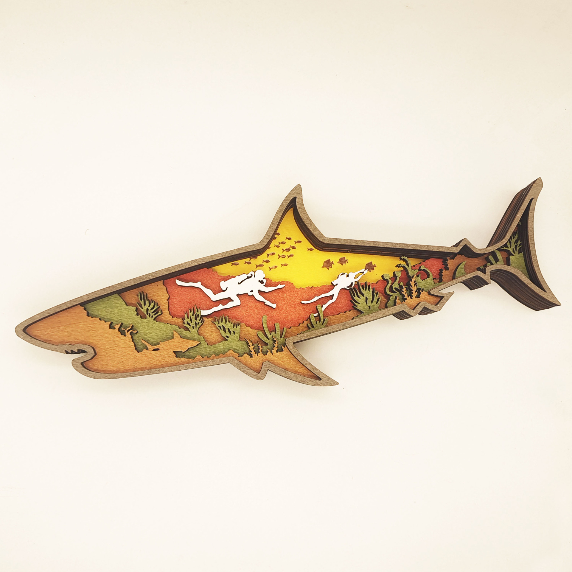 跨境新款木質海洋風工藝品 創意家居木製雕刻鯊魚裝飾品桌面擺件
