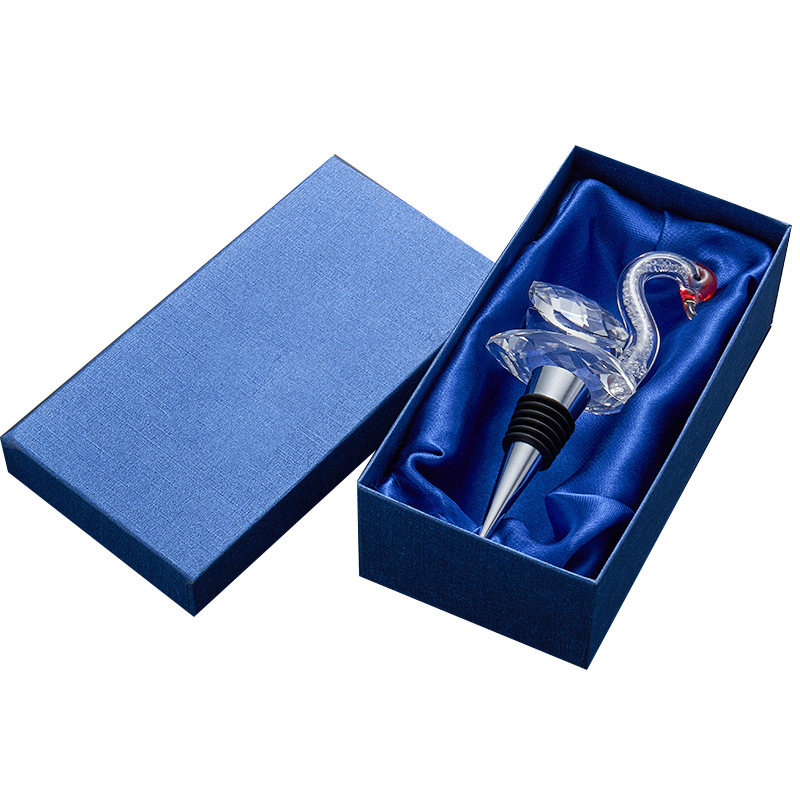 Factory direct wine wine bottle stopper metal personality creative Crystal Swan wine stopper champagne stopper set Wholesale