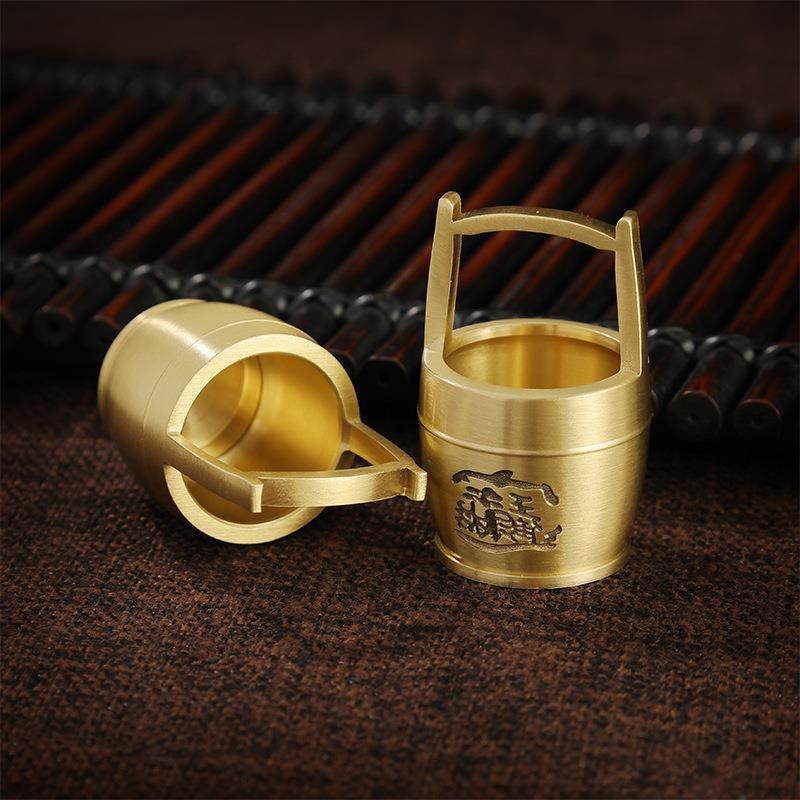 All brass bucket of gold bucket ornaments desktop fortune into treasure brass crafts ornaments creative copper cylinder manufacturers batch