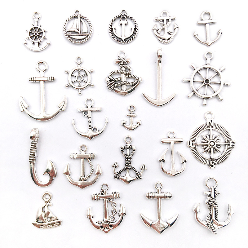 diy jewelry accessories handmade material 1 retro anchor rudder pendant cross-border foreign trade hot selling Marine bracelet accessories