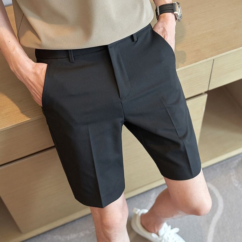 Summer Korean Style Trousers Men's Trendy Shorts Slim-Fit All-Match Straight 5-Pants Casual Trendy Brand Business Handsome