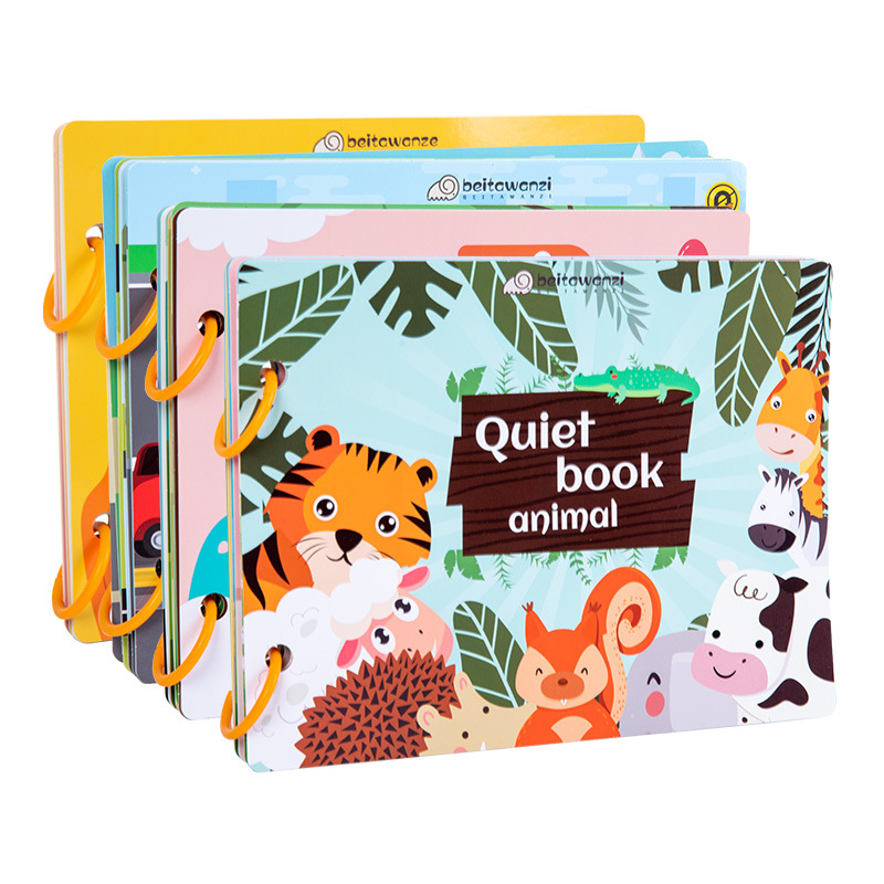 Children's early education Enlightenment quiet paste book puzzle Montessori baby repeatedly learn handmade scene collage toys