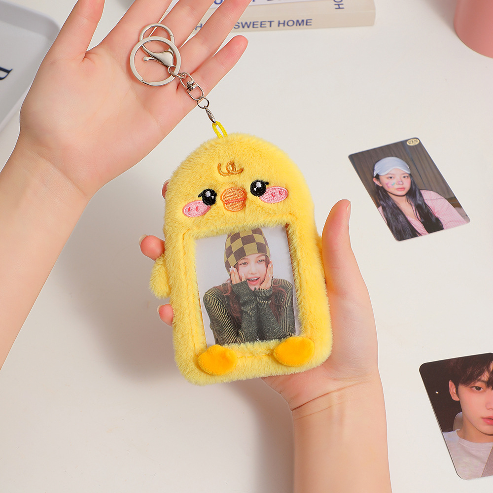 Милый плюшевый Чехол для карт животных брелок кулон 3 дюйма Polaroid Love Bean маленький защитный чехол для карт в кампусе для хранения карт