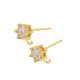 925 silver diamond with hook ear needle plating 18K real gold with hanging earrings earrings clothing accessories diy accessories wholesale