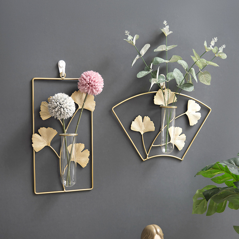 Iron ins Wall Dried Flower Vase Wall Hanging Wall Decorations Wall Decorations Pendant Home Living Room Background Wall Decorations