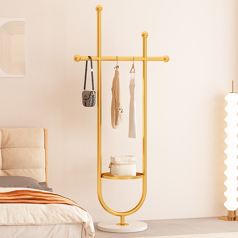 Internet celebrity coat rack floor bedroom home indoor simple metal does not occupy space balcony hanger light luxury iron art