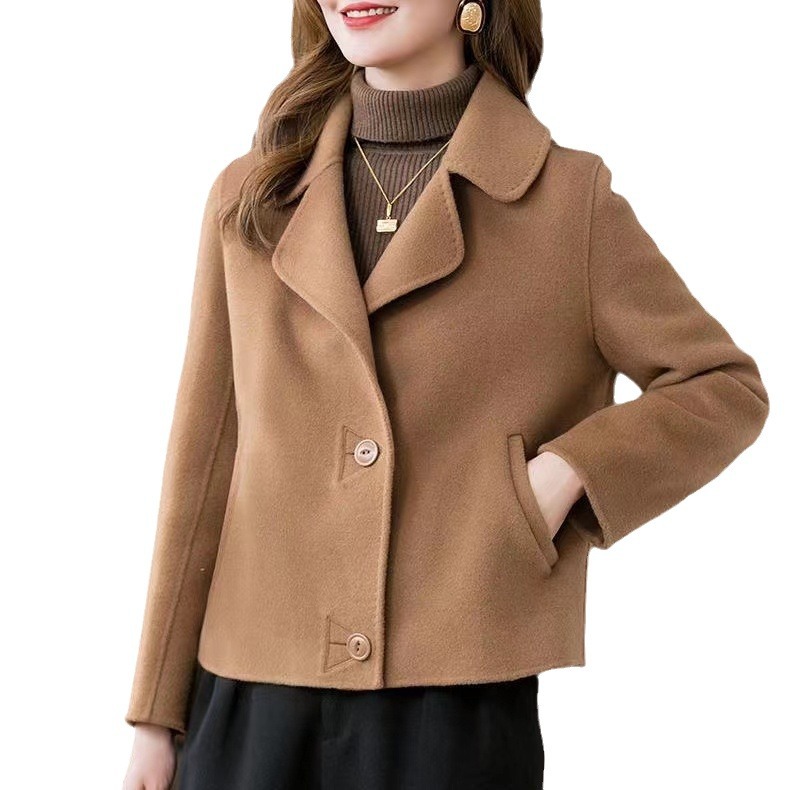 Coat women's autumn wear small double-sided woolen coat women's short woolen coat trendy 2024 new women's clothing