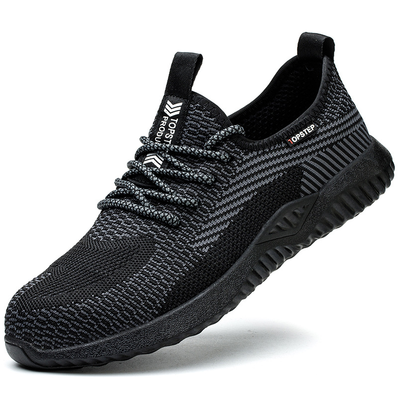Cross-border wholesale flying woven safety shoes anti-smashing anti-piercing steel toe cap wear-resistant lightweight breathable deodorant work safety shoes
