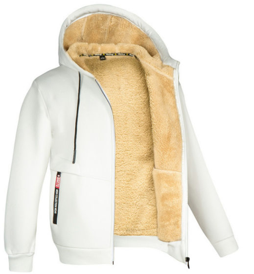 Winter Sweater Men's Hooded 2022 New Fashionable Handsome All-match Loose Jacket Autumn and Winter Velvet Thickened Clothes