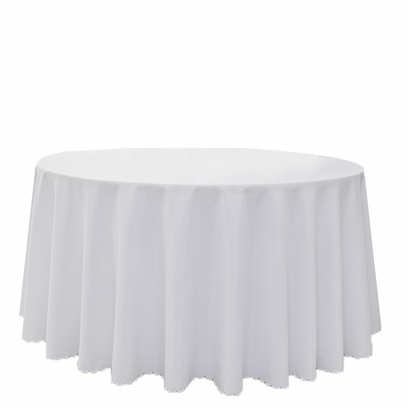 Hotel plain round tablecloth polyester solid color black and white cross-border restaurant banquet wedding hotel tablecloth 190g gms