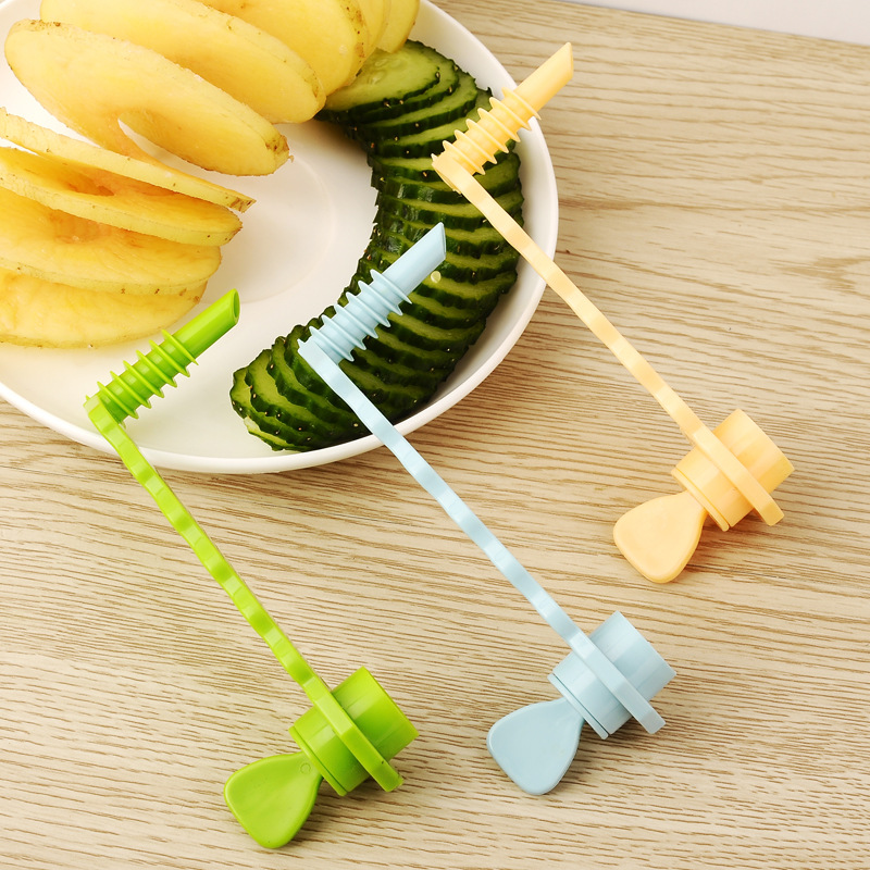 Magic vegetable curler creative lazy spiral cutting cucumber artifact whirlwind potato slicer rotating potato tower knife