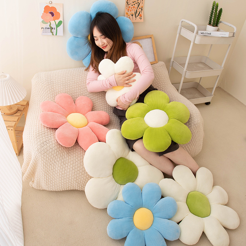 Sunflower pillow, daisy cushion, petals, flowers, office floor, wholesale student chair, futon butt cushion