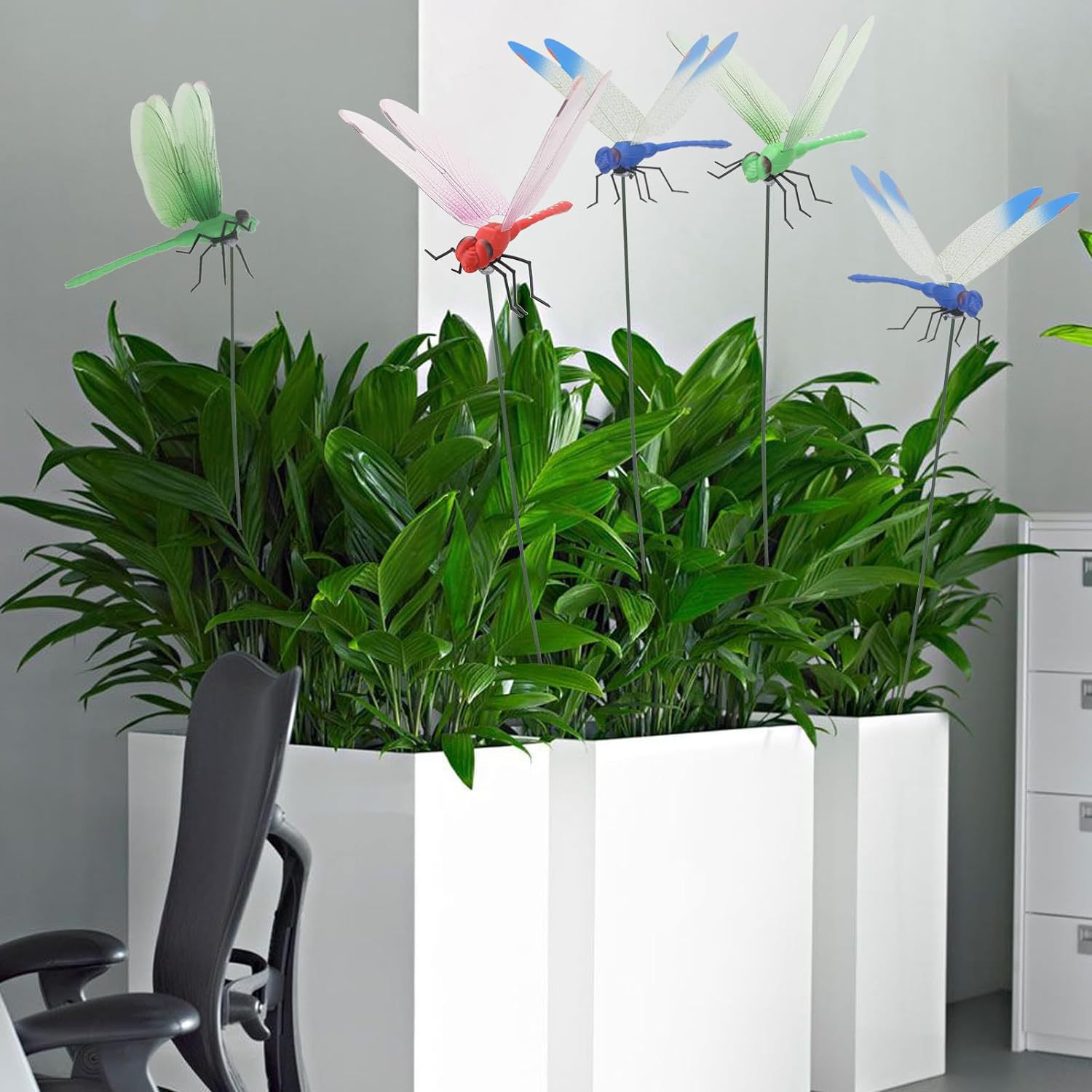 Cross-border Pole Clip Dragonfly Butterfly Gardening Decoration Simulated Dragonfly Home Decoration Wall Sticker Background Gardening Decoration