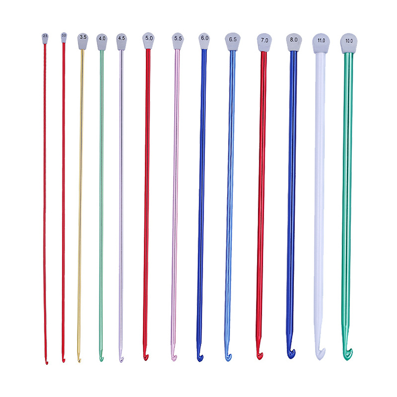 Knitting tool sweater needle Afghan color (SKC aluminum crochet with beads 35CM)