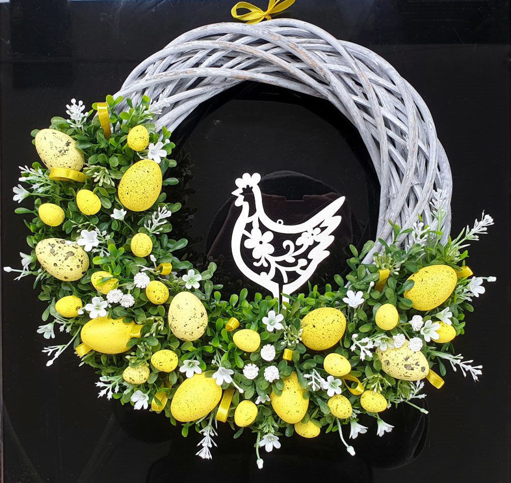 2024 Cross Border New Easter Bunny Wreath Home Decoration Props Easter Gifts Easter Hanging Ornaments
