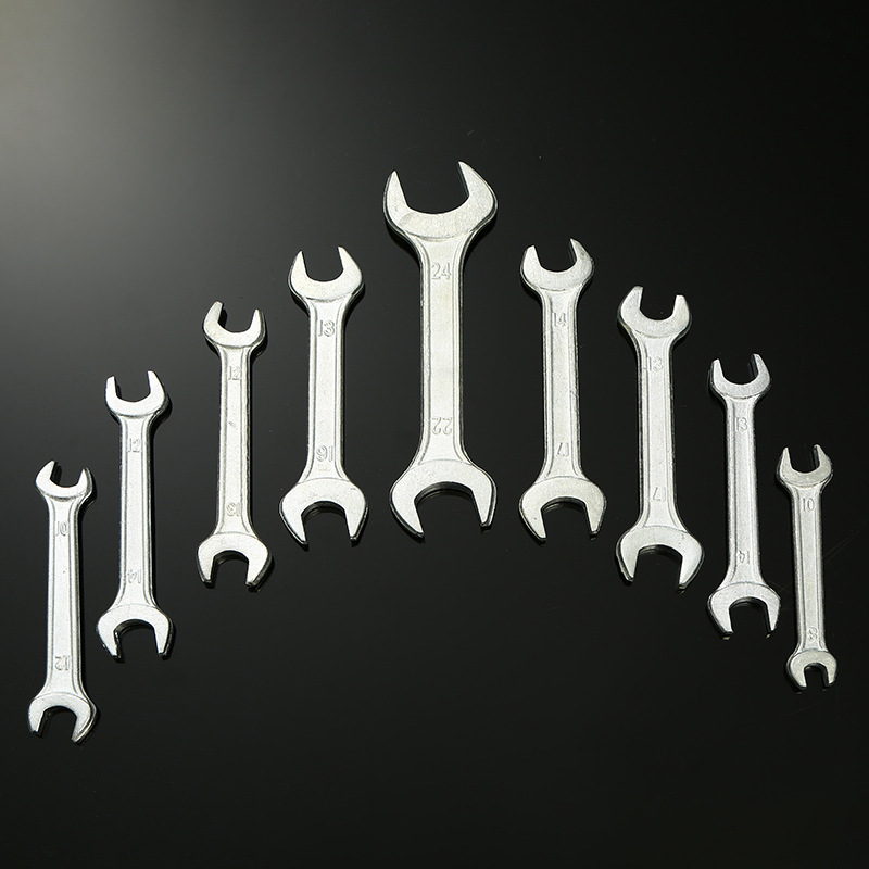 High-strength open wrench galvanized forging Wrench Double-headed manual solid wrench open solid wrench outer hexagonal wrench