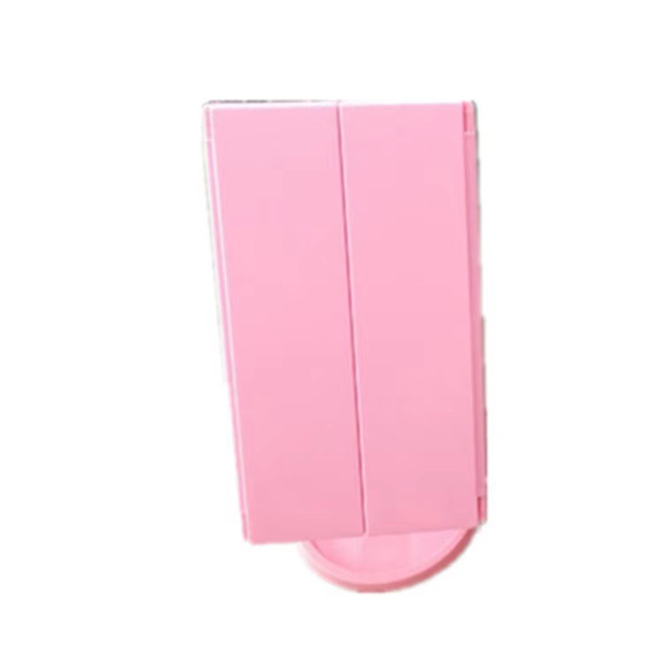 22 lights tri-fold LED makeup mirror 2X3X magnification makeup mirror comb makeup mirror desktop three-sided folding mirror with light