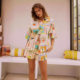 European and American Cross-border 2024 New AliExpress Independent Station Fashion Printed Linen Casual All-match Shirt Cardigan Shorts