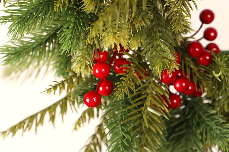 Hongyu rote Früchte PE Weihnachtskranz Weihnachtsfeiertagsanhänger Plastikring Weihnachtsdekoration Türbehang_voghion.com