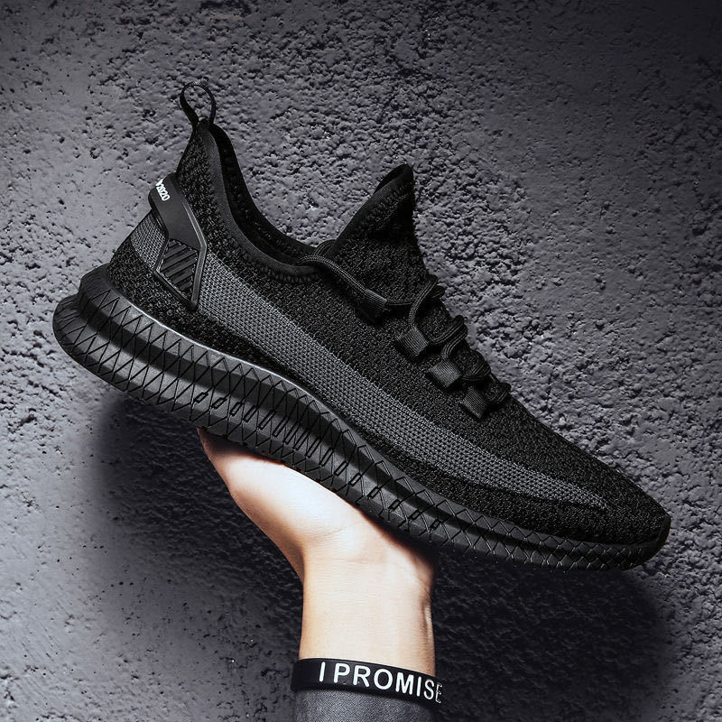 Manufacturers of sports shoes wholesale men's new breathable popular spring and autumn sports shoes fly woven casual mesh cloth shoes generation