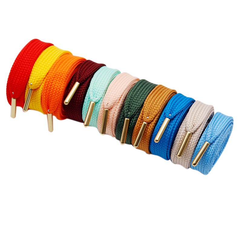 Kulokin fat shoelace widened 1.8cm flat solid color with metal head McQueen shoes AJ1 shoe rope decoration