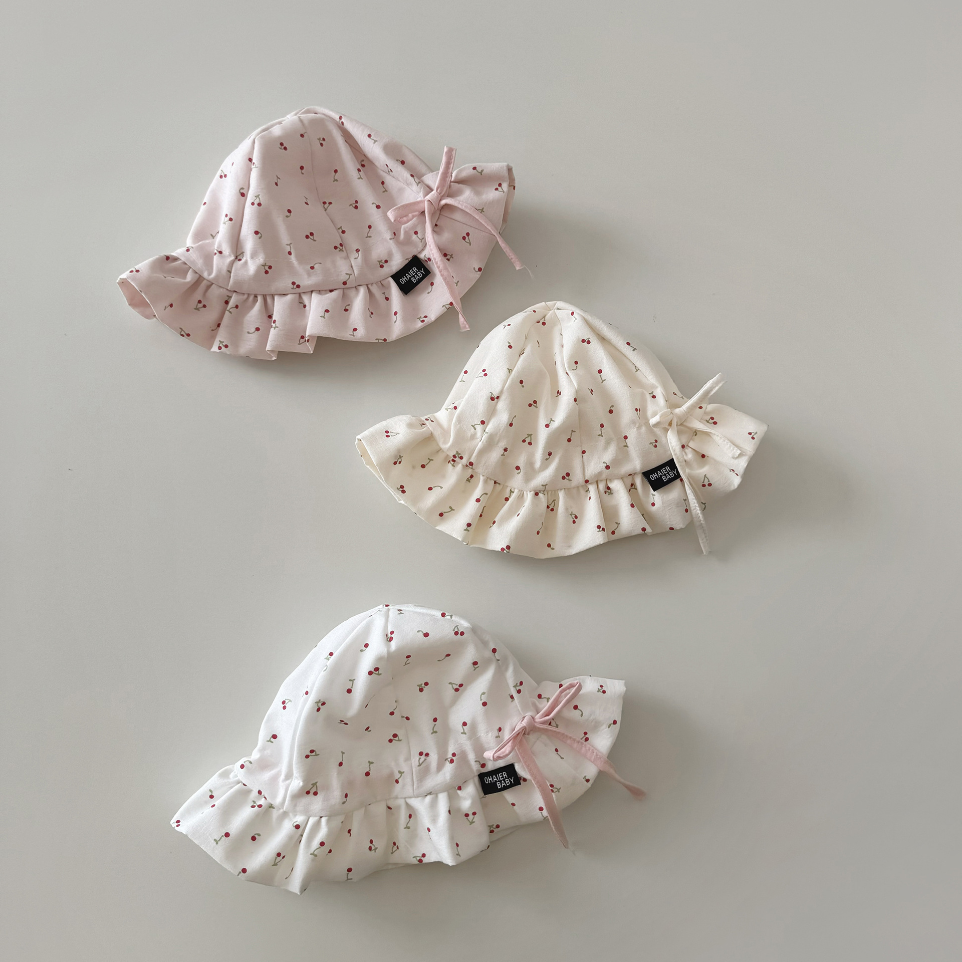 Yipan baby hat spring and summer 2024 cute ins Cherry sun protection baby fisherman hat sun hat wholesale