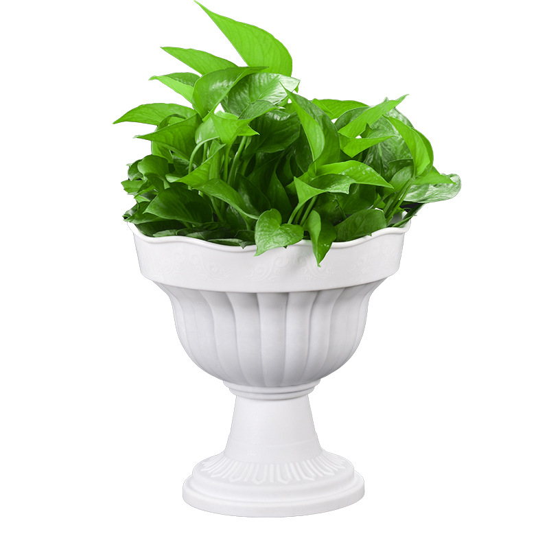 Wholesale plastic flower pot succulent resin mini green radish flower pot high leg creative hydroponic large diameter large flower pot