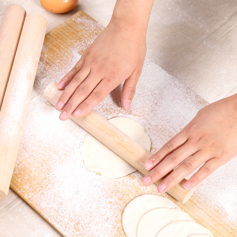 Rolling Pin Chopping Board Set Solid Wood Large Small Noodle Pressing Stick Household Extended Dried Noodle Stick Dried Rolling Pin Artifact