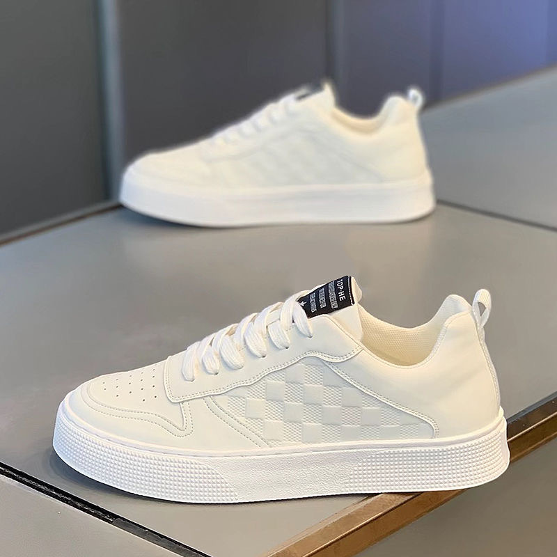 Summer Men's Shoes New Breathable White Shoes Men's Korean Style Trendy All-match Thick-soled Sports Casual Sneakers Trendy Shoes
