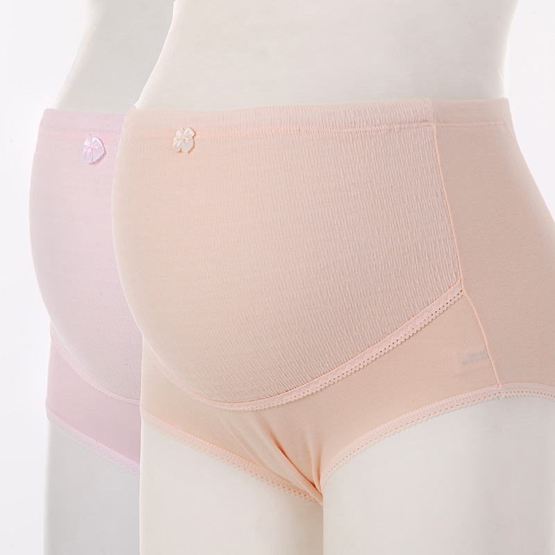 New Pregnant Women's Underwear Cotton High Waist Abdomen-supporting Underwear Adjustable Bark Pleated Shorts Breathable Plus Size Pregnant Women's Pants