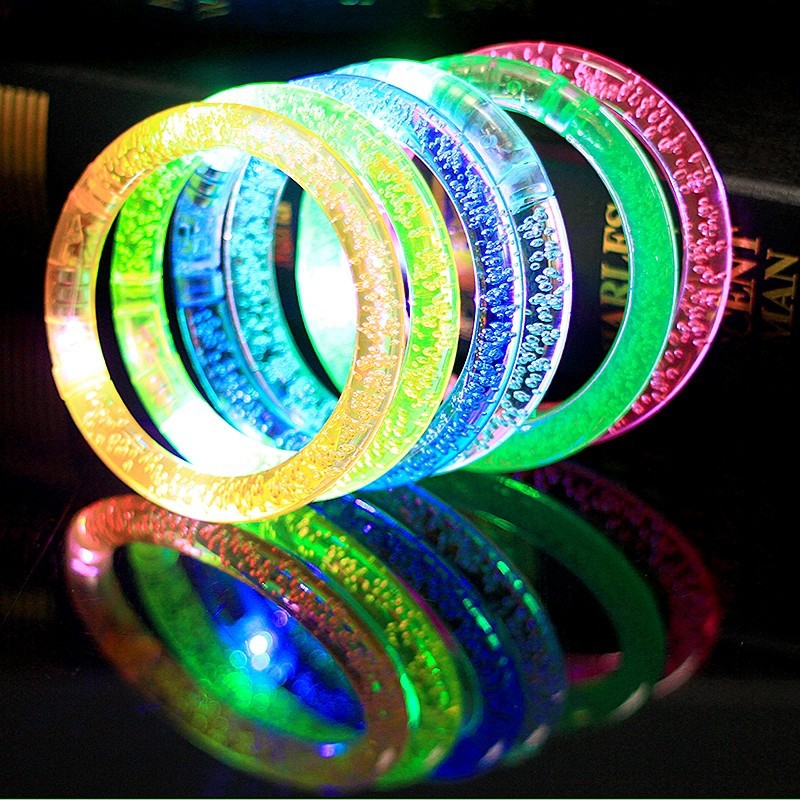 Luminous electronic bracelet acrylic bubble bead bracelet flash bracelet bracelet toy stall wholesale