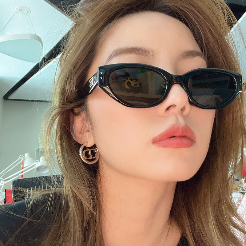 2024 new gm cat-eye sunglasses women's high-grade anti-ultraviolet sunglasses men's small frame European and American street photography glasses tide