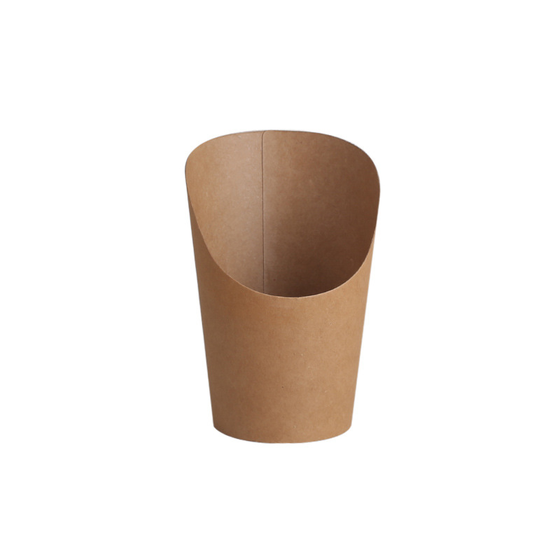 Oblique Mouth Cup Wholesale Disposable Egg Cup Ice Cream Cowhide Black Ice Cream Cup Kraft Paper Potato Chips Cup