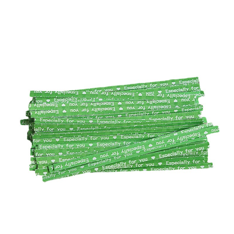 Color Kraft paper ribbon baking packaging biscuit snack bread bag sealing ribbon 100 lollipop ribbon