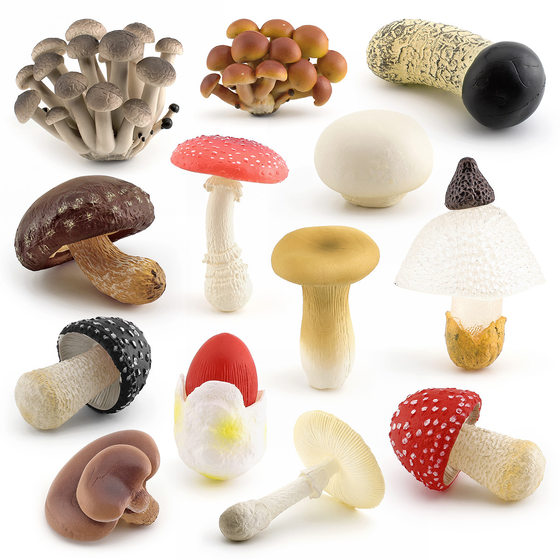 Cross-border Simulation Fungus Mushroom Model Lentinus edodes White Poisonous Amanita Mushroom Real Agaricus Matsutake Double Pleurotus edodes Poisonous Rope Umbrella Decoration