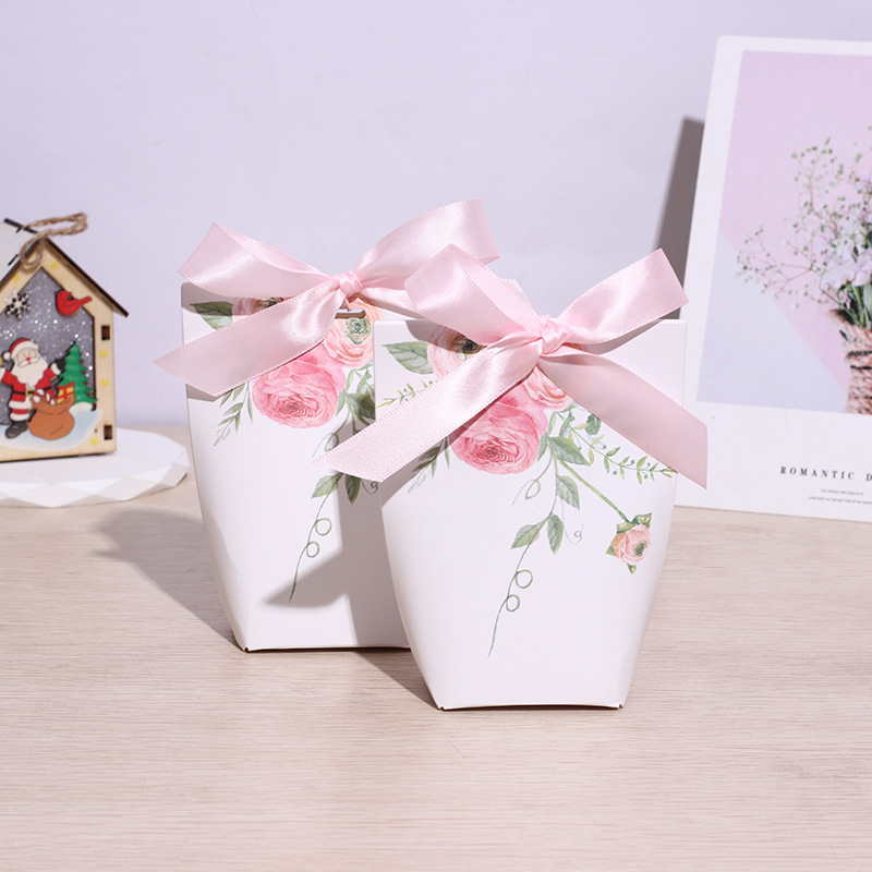 Pink Rose European Wedding Gift Candy Packaging Box mini Gift Packaging Box Cross-border Hot Sale