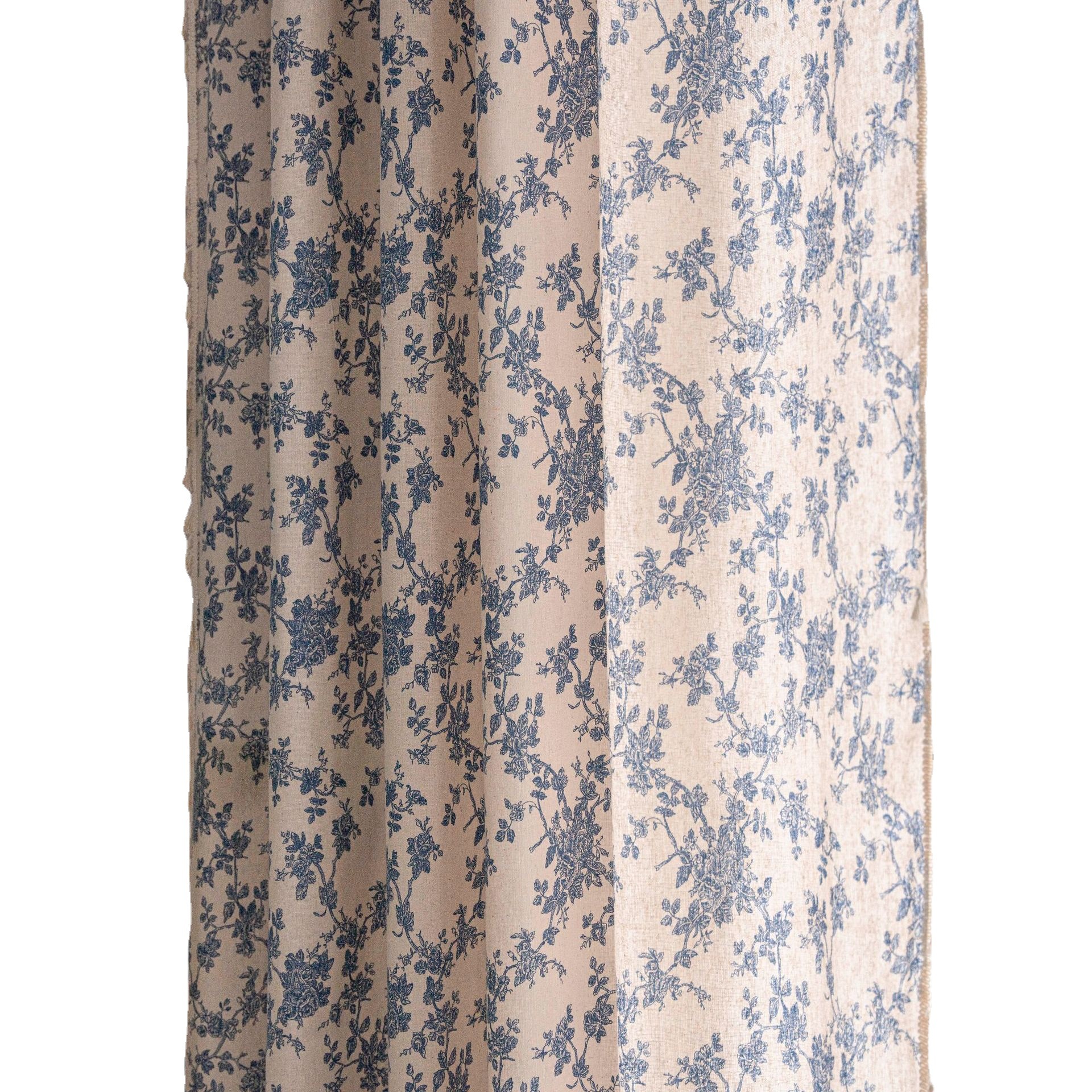 Cloth dad finished curtain wholesale cotton and linen printed kitchen curtain beige tassel small window semi-shading bay window decorative curtain