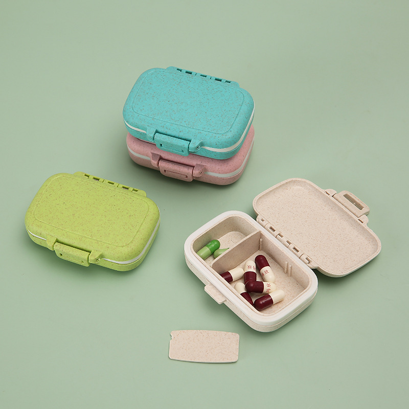 Factory direct supply three-compartment small medicine box portable mini-Compartment 3-compartment storage box Round Oval square medicine box