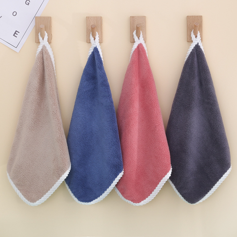 Coral fleece square towel kindergarten small towel universal saliva towel hemp lace wipe hand towel wrapping handkerchief wholesale