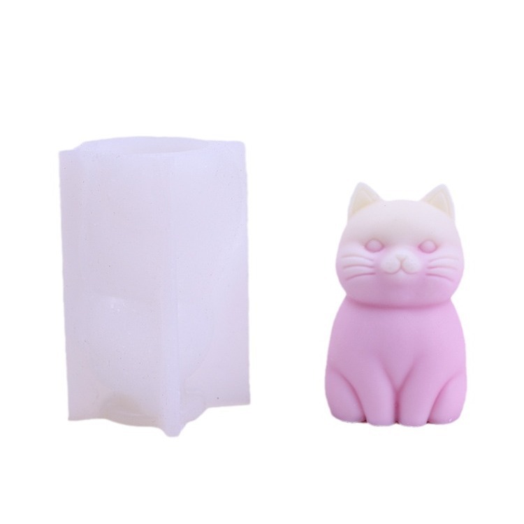 Diy 3d 猫型かわいい装飾ドリップ接着剤キャンドルモールドシリコーンベーキングアロマキャンドルツール卵ケーキ型|undefined