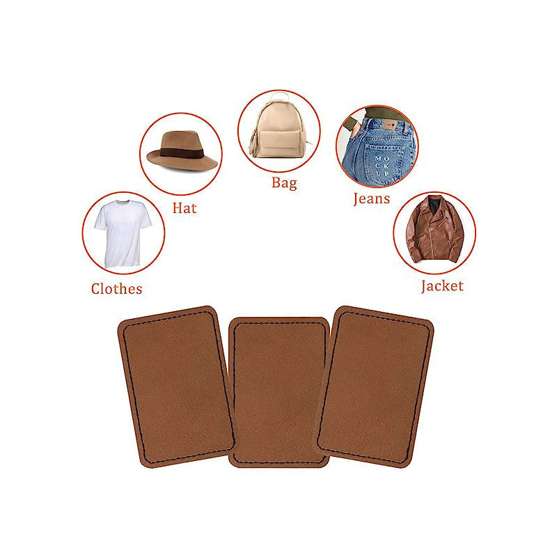 Blank leather label diy artificial leather PU clothing hat patch sticker car line laser self-adhesive rubber brand can be carved