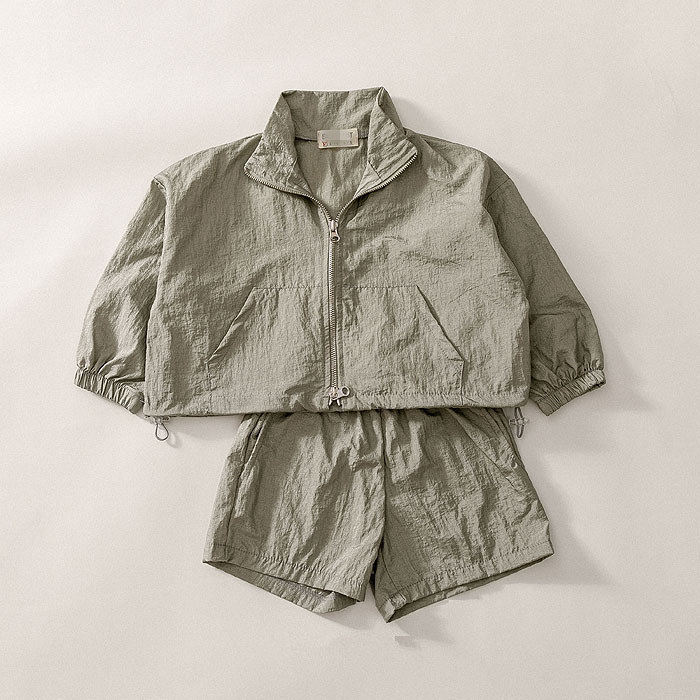 2023 Summer Korean Style ins Baby Men and Women Sports Leisure Suit Air-conditioning Suit Drawstring Suit