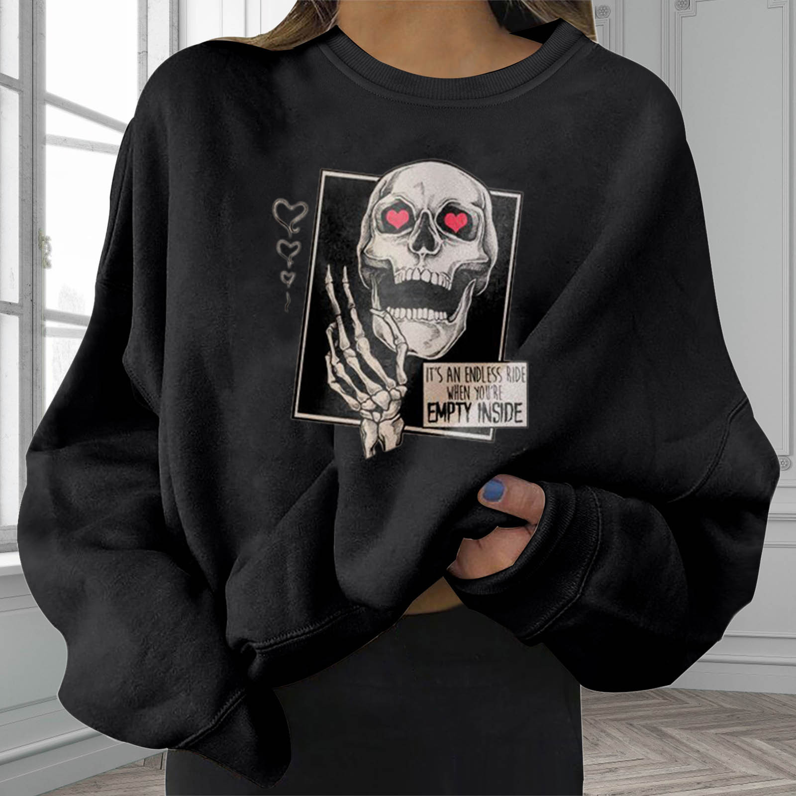 Fashion Halloween Series Printed Women's Plus Size Top 2023 European and American Cross-border New Loose Slim Sweat