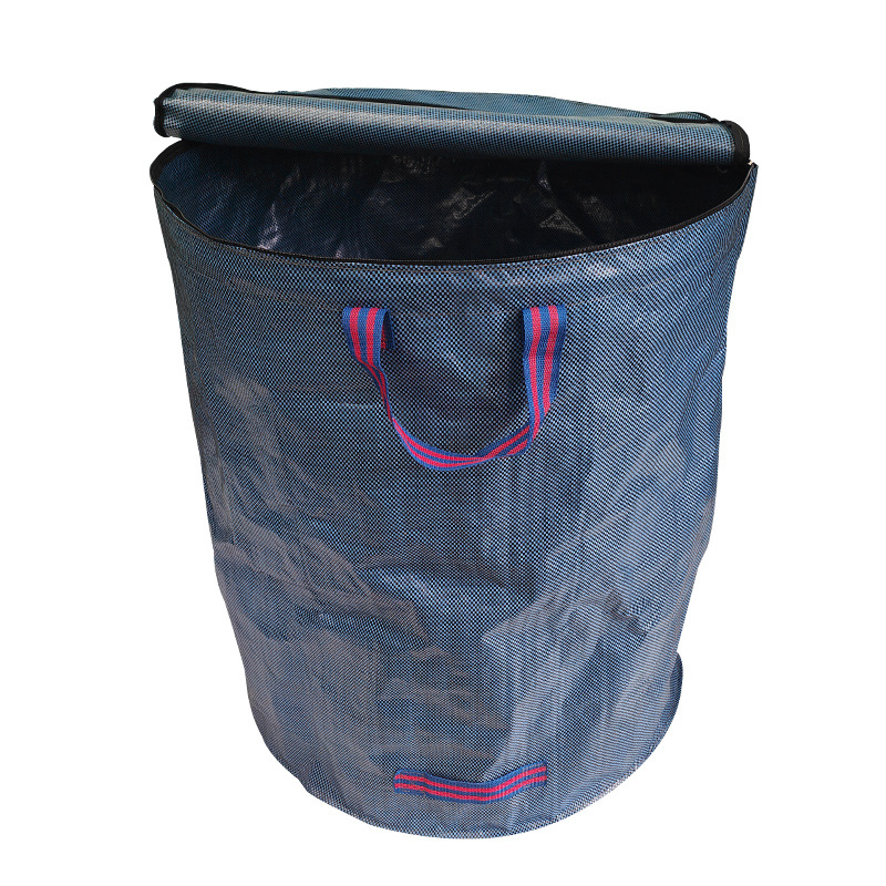 Cross-border PP garden bag with lid garden deciduous bag outdoor gardening garbage bag branches and leaves weed collection bag