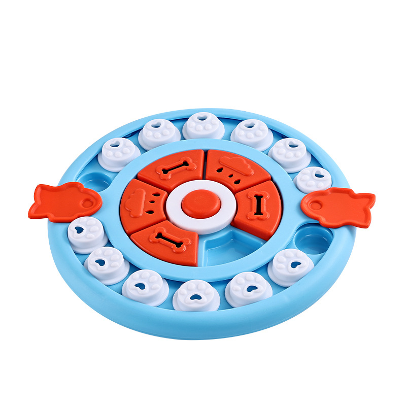 Cross-border hot dog toy round sound pet educational toy cat bowl dog bowl slow food bowl food leakage toy