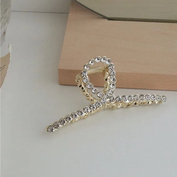 Metal Mesh Red Hairpin Hair Accessories Elegant Elegant Simple Hair Grab Back Head Clip Women's High Ponytail Clip Shark Clip_voghion.com