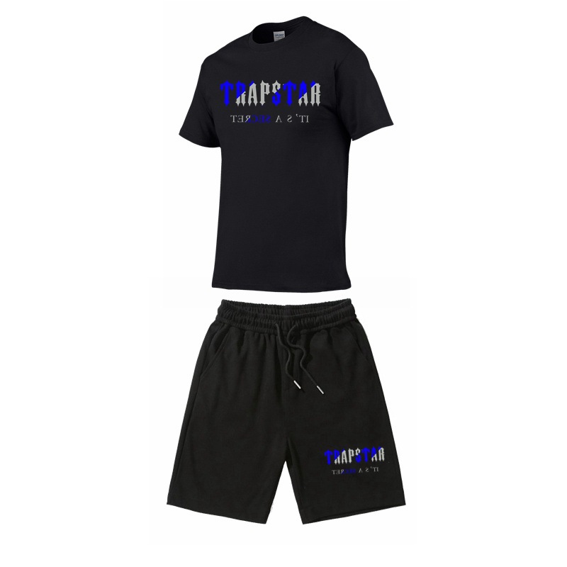 2023 Summer Short-sleeved Shorts suit Casual All-match Sports Garden Collar Thin T-shirt Men's and Women's Two-piece Set