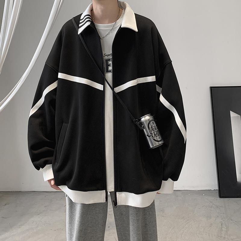 2022 New Arrival Korean Style Men's Coat ins Trendy Spring and Autumn Top Casual Loose Jacket All-Match Hong Kong Style Baseball Suit
