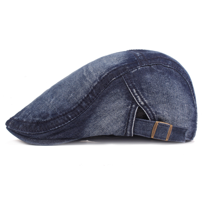 Washed Denim Cap AliExpress Amazon Cross Border Men's Forward Cap Youth Monochrome Beret for Children