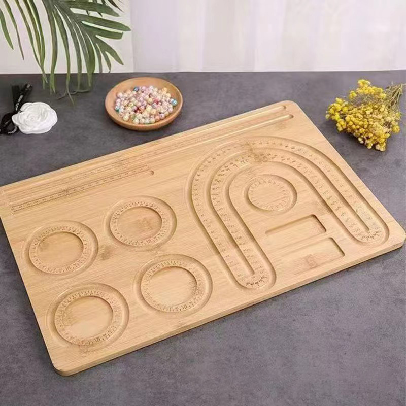 Cross-border wooden bracelet design plate multi-grid DIY text play bracelet plate craft jewelry dashboard beaded tray